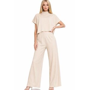 Elegant Cream Women's Pant Set
